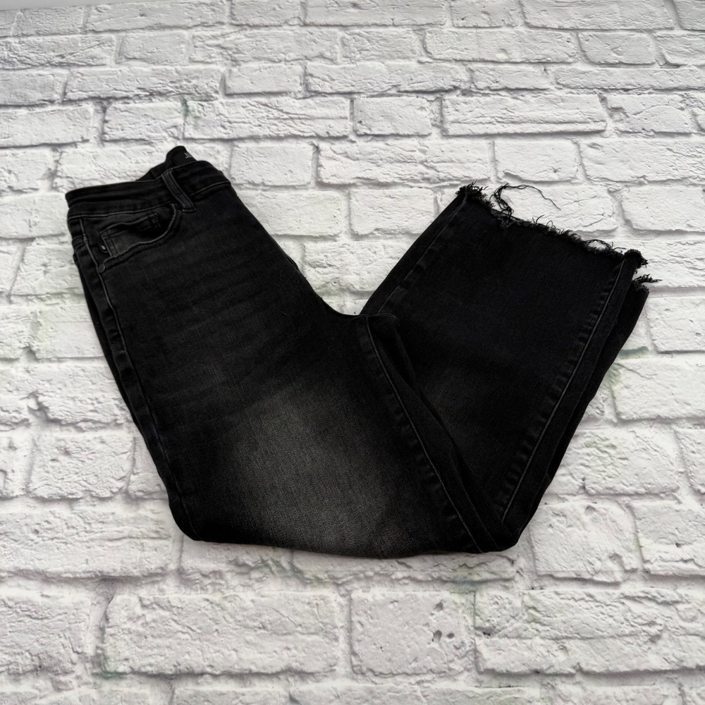 Judy Blue Black Button Fly Wide Leg Crop Jeans Size 3/26